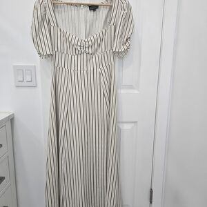 DANIELLE BERNSTEIN Striped Maxi Dress in Cream and Black
